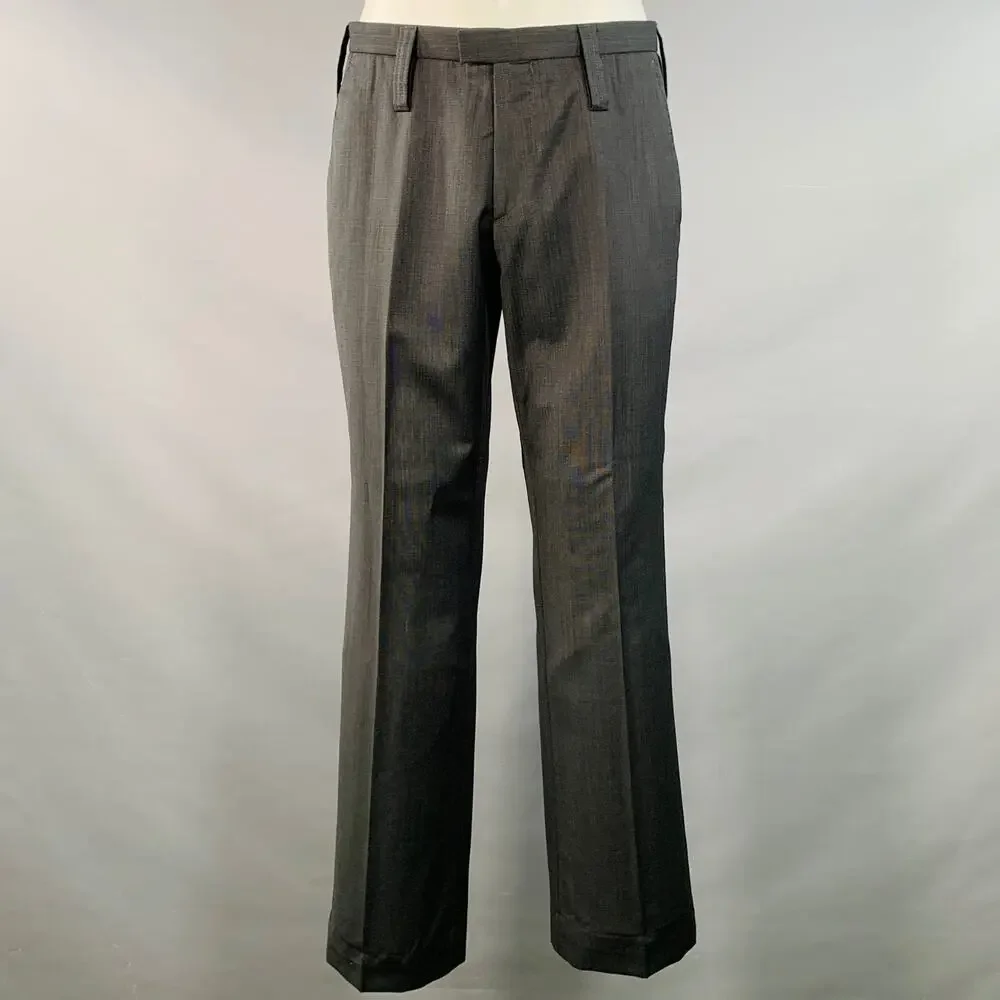 J. LINDEBERG Size 40 Regular Black Grey Wool Peak Lapel Single Button Suit